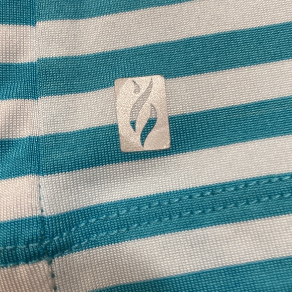 NWT Fairways Golf Top Size XL Sleeveless Split Collar Teal/White Stripe Deluxdri - Picture 12 of 12